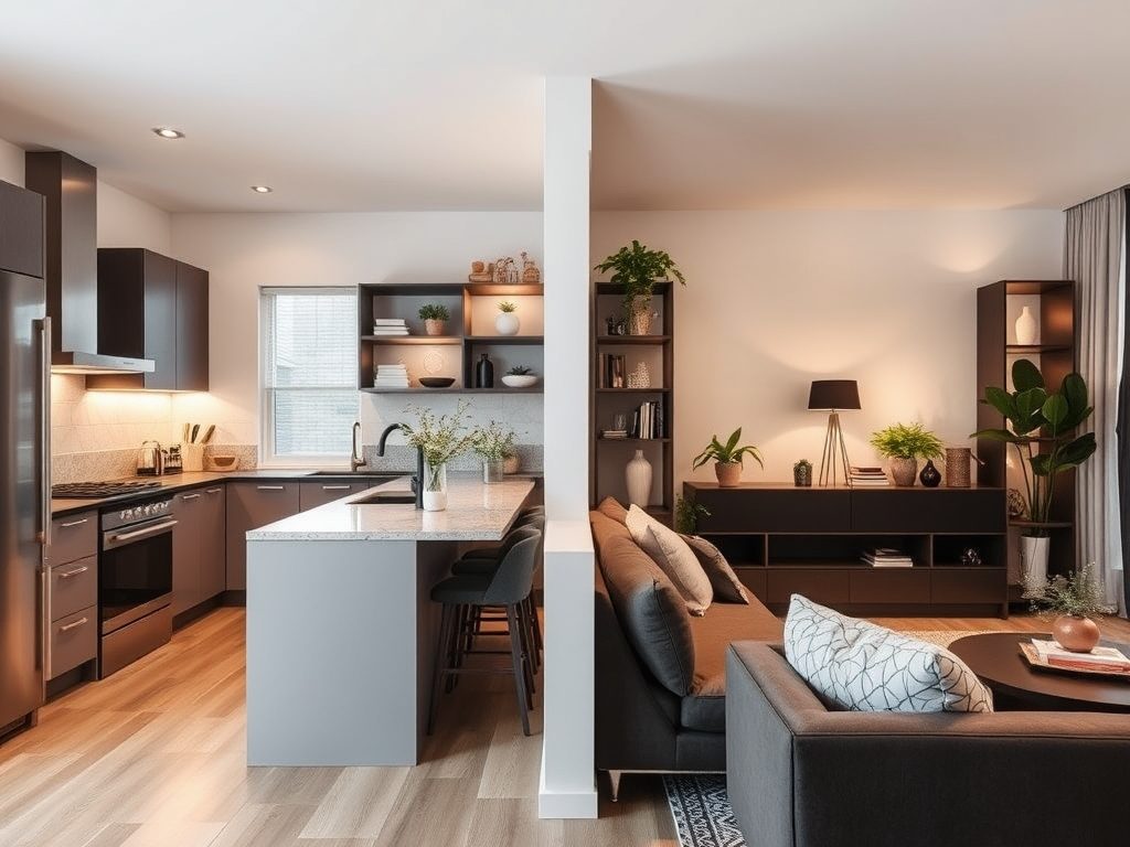 Oddzielenie kuchni od salonu bez remontu: praktyczne sposoby na funkcjonalny i estetyczny podział przestrzeni