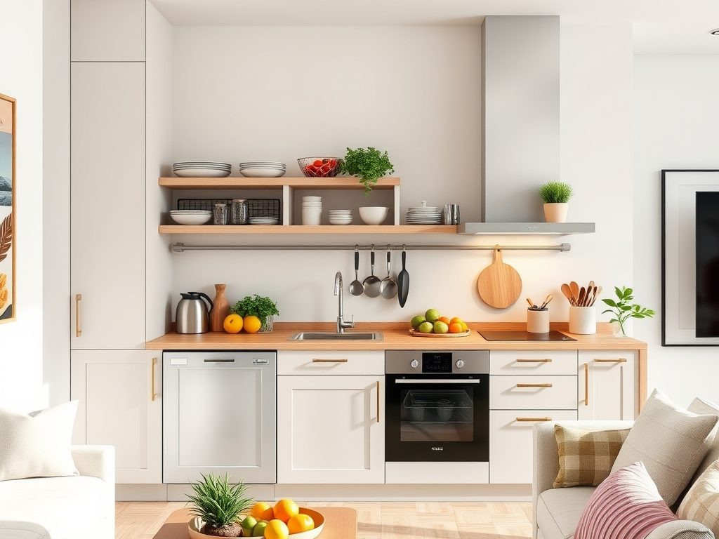 Strefa kuchenna w salonie: jak zorganizować przestrzeń i utrzymać porządek na co dzień
