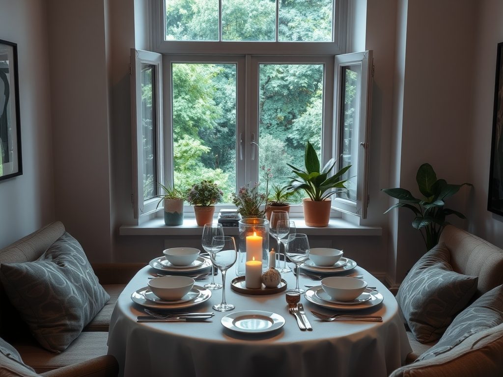 Jadalnia przy oknie w salonie: jak zaplanować funkcjonalną i przytulną przestrzeń do posiłków