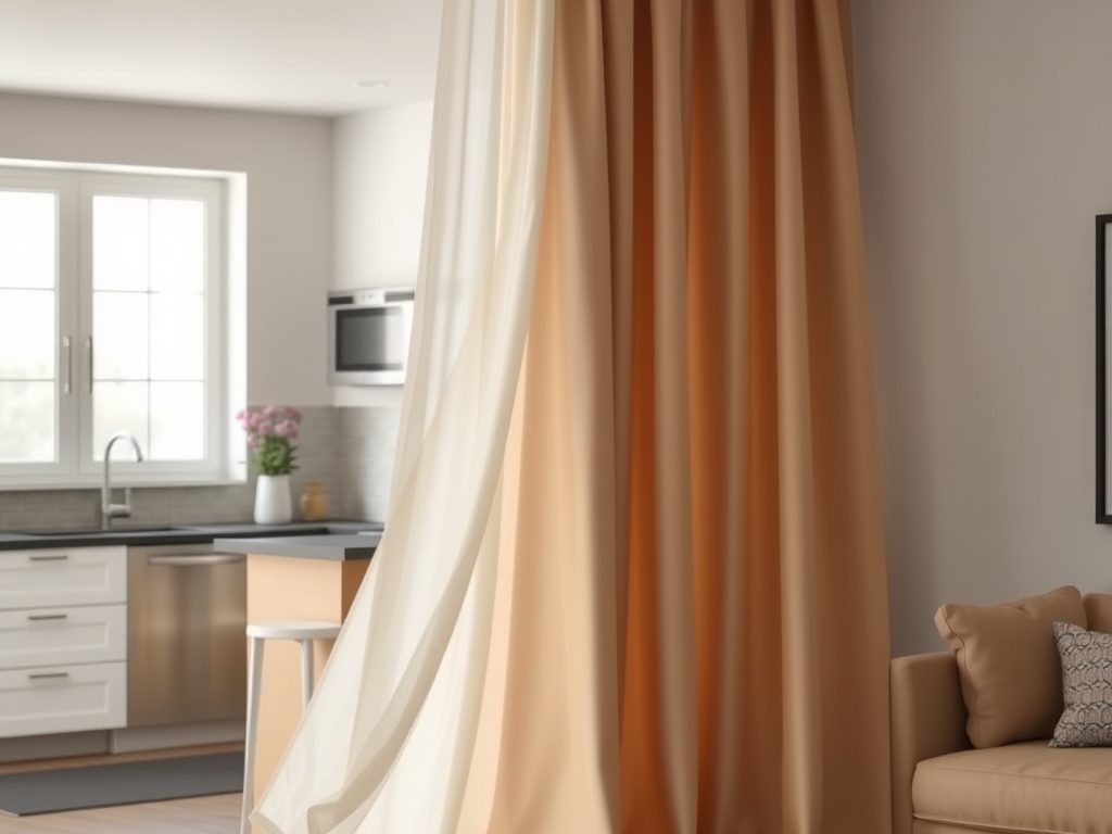 Zasłona między kuchnią a salonem jako praktyczne i estetyczne rozwiązanie podziału przestrzeni