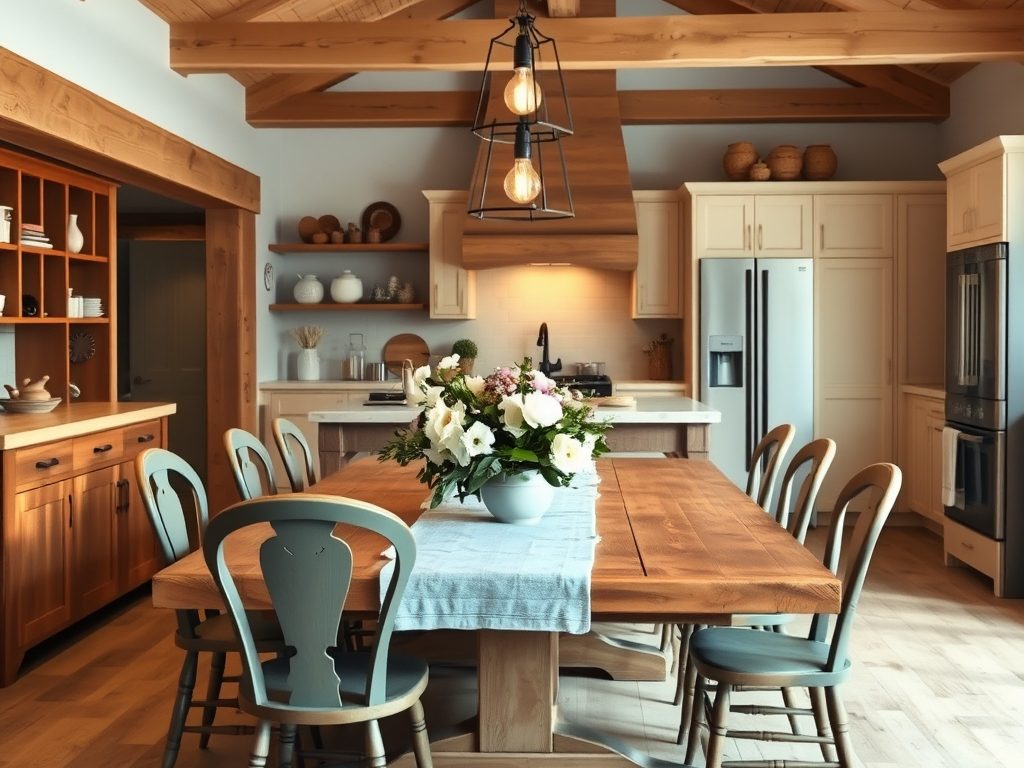 Styl farmhouse w kuchni: jak łączyć rustykalne ciepło z nowoczesną funkcjonalnością