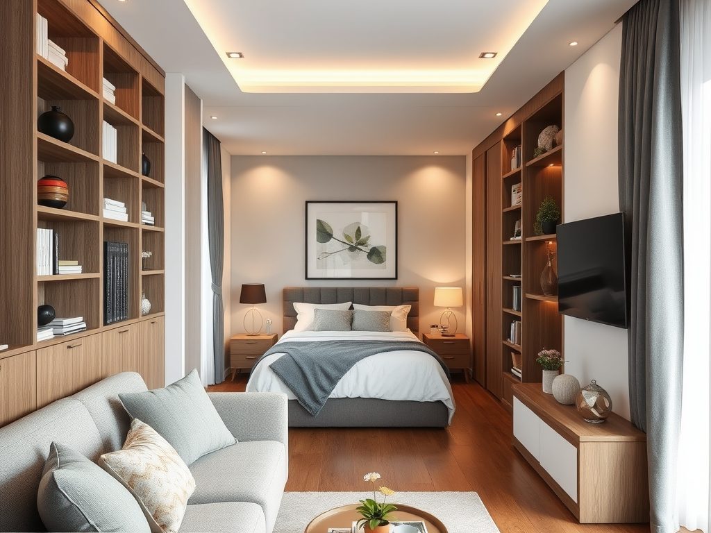 Pokój dzienny z sypialnią: praktyczne sposoby strefowania dla komfortu i funkcjonalności