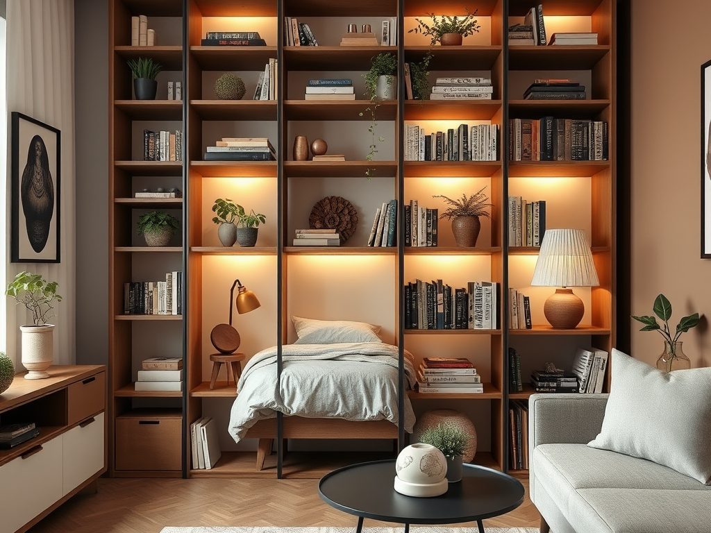 Regał jako przegroda w kawalerce: jak funkcjonalnie oddzielić łóżko i uniknąć typowych błędów aranżacji