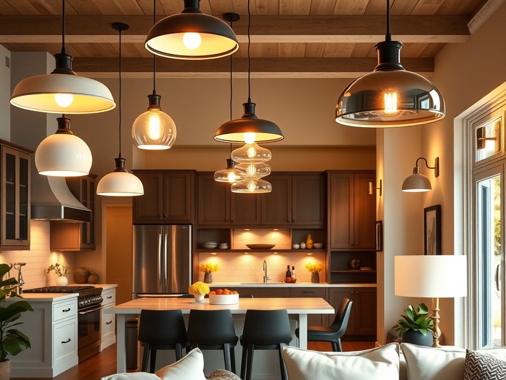 Różne rodzaje oświetlenia kuchni i salonu: jak stworzyć funkcjonalną i spójną przestrzeń świetlną
