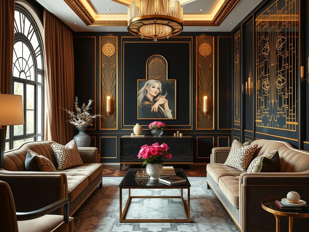 Styl art deco we wnętrzu: jak stworzyć elegancką aranżację łączącą luksus z funkcjonalnością