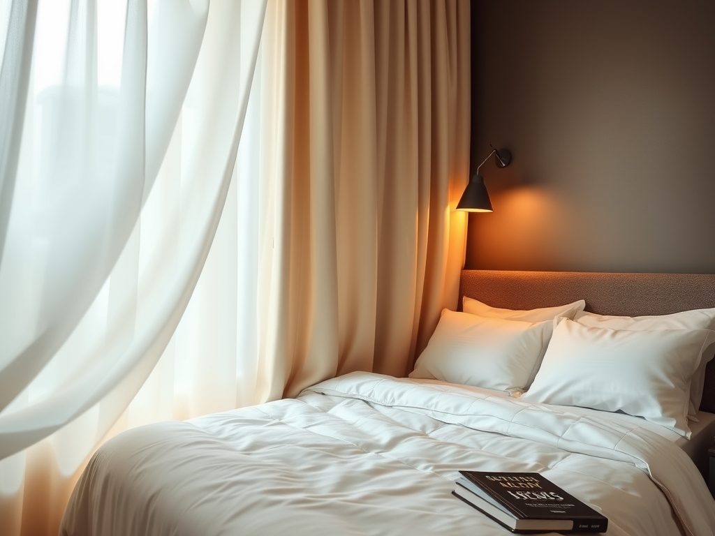 Zasłona przy łóżku w kawalerce jako praktyczne rozwiązanie do wydzielenia intymnej strefy snu i poprawy komfortu